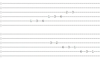 A# Bb Harmonic Minor Scale 1 tab A# Bb Harmonic Minor Scale 1 tab