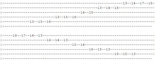 A# Bb Harmonic Minor Scale 2 tab A# Bb Harmonic Minor Scale 2 tab