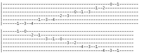 F harmonic minor scale v1 tab