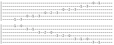 F major scale v1 tab